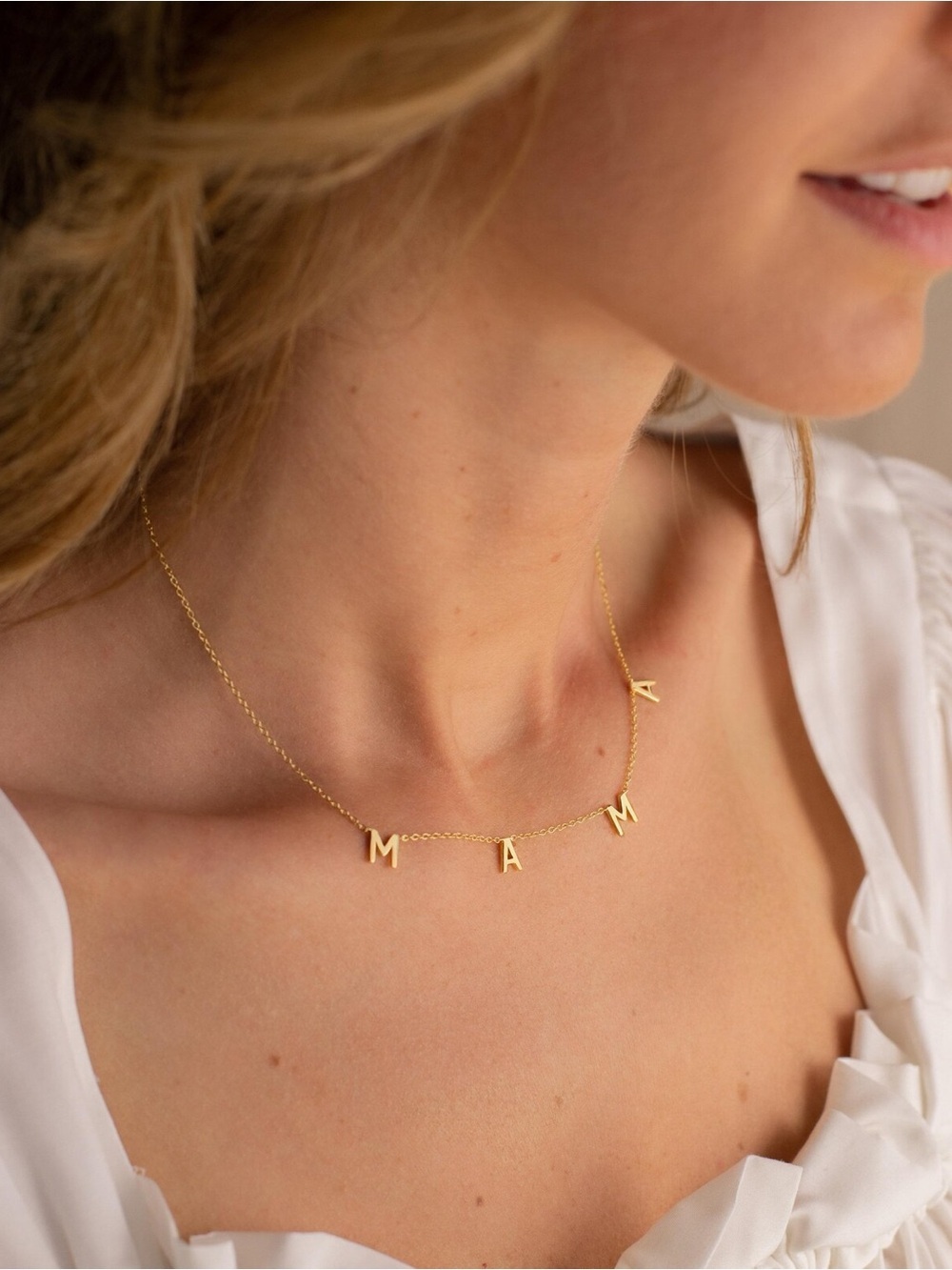18K Gold Plated MAMA Necklace